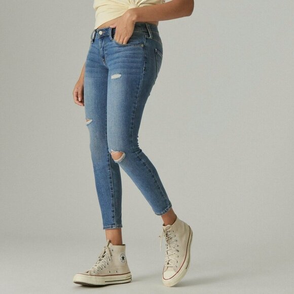 LUCKY BRAND Low Rise Lolita Skinny Size 14 Kendzora Wash - Picture 2 of 12